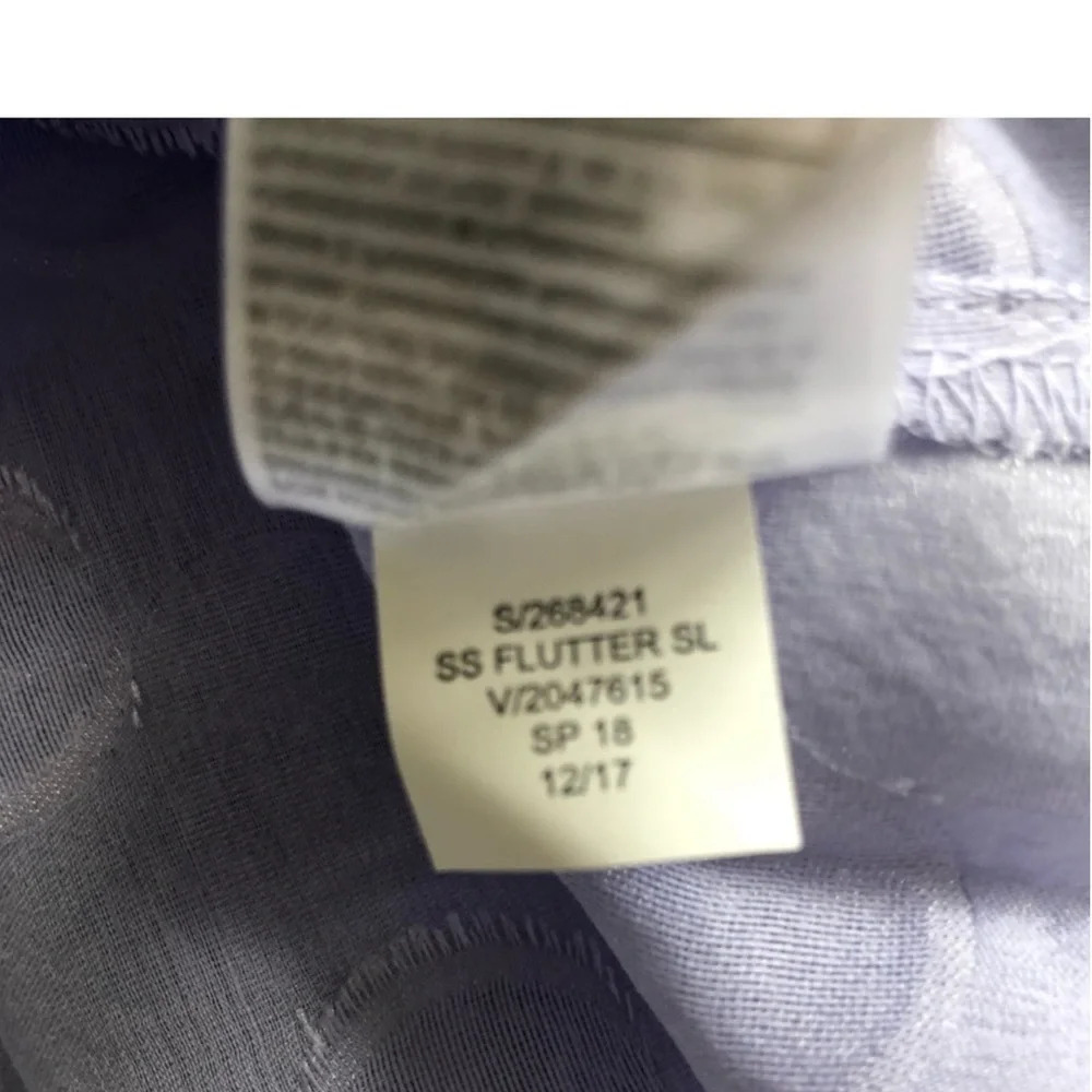 New Banana Republic Lilac lavender Polka-Dot Fringe Flutter short sleeve top - Picture 14 of 14